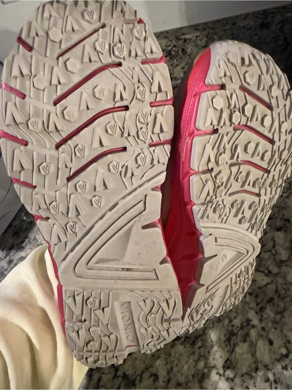 Vionic Beige Sneakers with Coral and Pink Platform